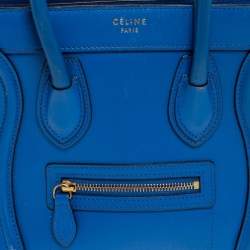 مملوكة مسبقًا Celine Blue Leather Nano Luggage Tote
