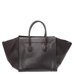 Pre Owned Celine Grey Leather Medium Phantom Luggage Tote