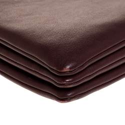 Pre Owned Celine Burgundy Leather Large Trio Crossbody Bag