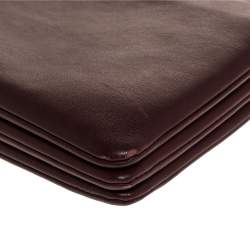 Pre Owned Celine Burgundy Leather Large Trio Crossbody Bag