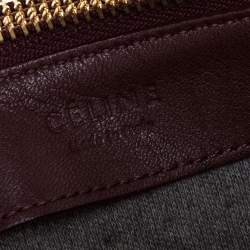 Pre Owned Celine Burgundy Leather Large Trio Crossbody Bag