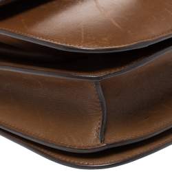 Pre Owned Celine Brown Leather Medium Classic Box Shoulder Bag
