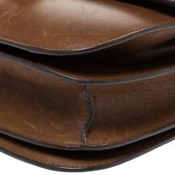 Pre Owned Celine Brown Leather Medium Classic Box Shoulder Bag