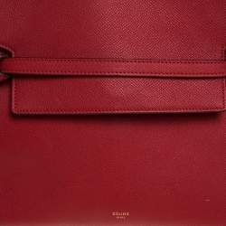 Pre Owned Celine Red Leather Belt Top Handle Bag