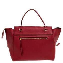 Pre Owned Celine Red Leather Belt Top Handle Bag