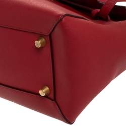 Pre Owned Celine Red Leather Belt Top Handle Bag