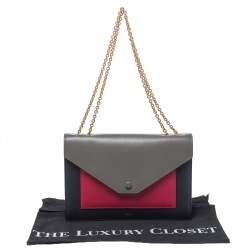 Pre Owned Céline Multicolor Leather Pocket Flap Shoulder Bag