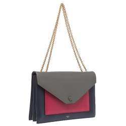 Pre Owned Céline Multicolor Leather Pocket Flap Shoulder Bag