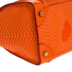 Pre Owned حقيبة يد سيلين ميني لاغيدج جلد ثعبان برتقالية