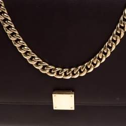 Pre Owned Celine Dark Burgundy Leather Large Case Chain Flap Shoulder Bag