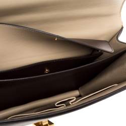 Pre Owned Celine Dark Burgundy Leather Large Case Chain Flap Shoulder Bag