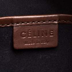 Pre Owned Celine Navy Blue/Brown Leather Nano Luggage Tote