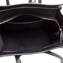 Pre Owned Celine Green/Black Leather Nano Luggage Tote