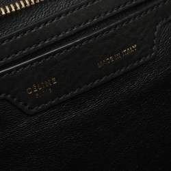 Pre Owned Celine Black/Khaki Leather and Suede Medium Trapeze Top Handle Bag