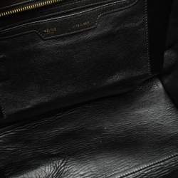 Pre Owned Celine Black/Khaki Leather and Suede Medium Trapeze Top Handle Bag