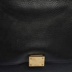 Pre Owned Celine Black/Khaki Leather and Suede Medium Trapeze Top Handle Bag