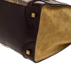 Pre Owned Celine Multicolor Python,Suede and Leather Mini Luggage Tote