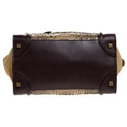 Pre Owned Celine Multicolor Python,Suede and Leather Mini Luggage Tote