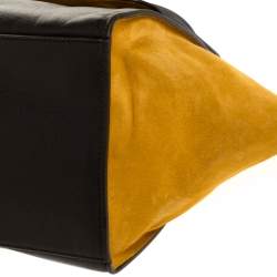 Pre Owned Celine Multicolor Leather and Suede Medium Trapeze Top Handle Bag