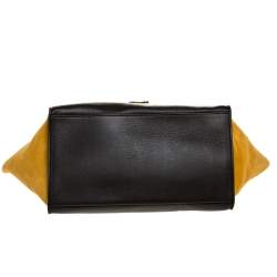 Pre Owned Celine Multicolor Leather and Suede Medium Trapeze Top Handle Bag