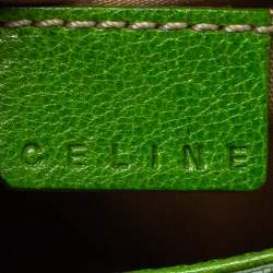 Pre Owned Celine Olive Green Leather Shoulder Bag