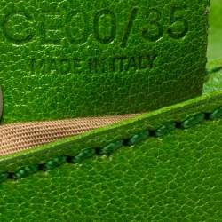 Pre Owned Celine Olive Green Leather Shoulder Bag