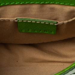 Pre Owned Celine Olive Green Leather Shoulder Bag