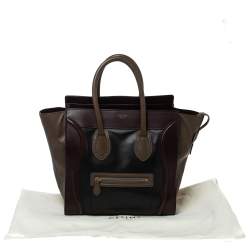Pre Owned Celine Tri Color Leather Mini Luggage Tote