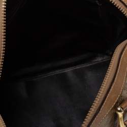 Celine Beige Coated Canvas and Leather Macadam Boston Bag