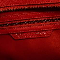 Pre Owned Celine Orange Leather Micro Luggage Tote