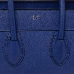 Pre Owned Celine Blue Leather Mini Luggage Tote