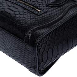 Pre Owned حقيبة سيلين نانو لاغيدج جلد و جلد ثعبان ثلاثي اللون