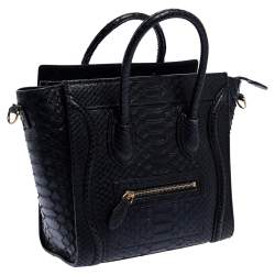 Pre Owned حقيبة سيلين نانو لاغيدج جلد و جلد ثعبان ثلاثي اللون