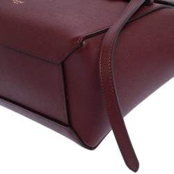 Pre Owned Celine Red Leather Micro Belt Top Handle Bag