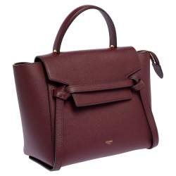 Pre Owned Celine Red Leather Micro Belt Top Handle Bag