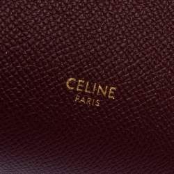 Pre Owned Celine Red Leather Micro Belt Top Handle Bag