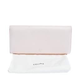 Celine Pink Leather Flap Continental Wallet