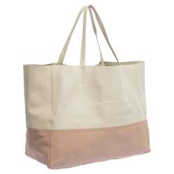 Pre Owned Celine Nude/Light Beige Leather Horizontal Cabas Tote