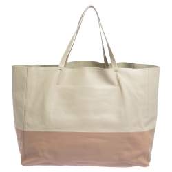 Pre Owned Celine Nude/Light Beige Leather Horizontal Cabas Tote