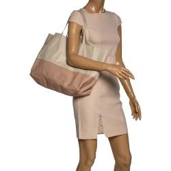 Pre Owned Celine Nude/Light Beige Leather Horizontal Cabas Tote