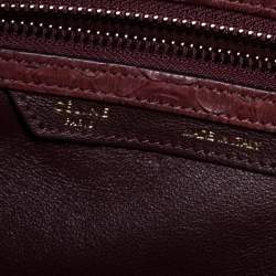 Pre Owned Celine Burgundy Python Micro Luggage Tote