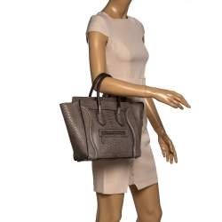 مملوكة مسبقًا Celine Grey Python Micro Luggage Tote