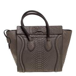 مملوكة مسبقًا Celine Grey Python Micro Luggage Tote
