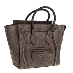 مملوكة مسبقًا Celine Grey Python Micro Luggage Tote