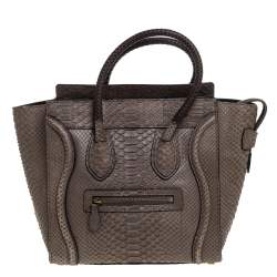 مملوكة مسبقًا Celine Grey Python Micro Luggage Tote