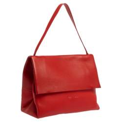 Pre Owned Celine Red Leather All Soft Shoulder Bag
