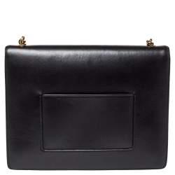 Pre Owned Celine Black Leather Large Case Flap Chain Bag