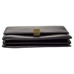 Pre Owned Celine Black Leather Large Case Flap Chain Bag