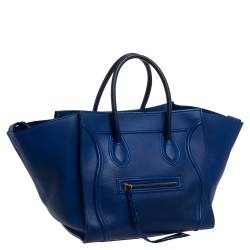 Celine Blue Leather Medium Phantom Luggage Tote 