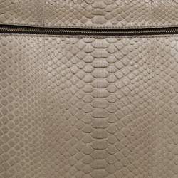 Pre Owned Celine Light Olive Green Python Medium Edge Top Handle Bag